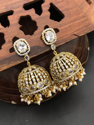 Stunning white Stone Jhumka Stunning white Stone Jhumka