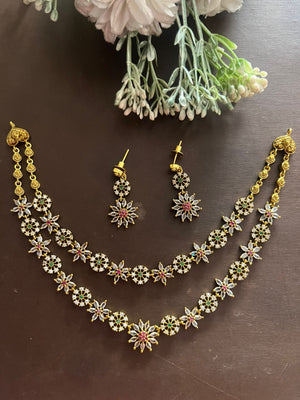 Two Layer Floral Pattern Necklace Two Layer Floral Pattern Necklace