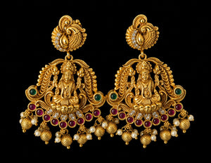 Heavy Bridal Earring with Lakhmi Idol Heavy Bridal Earring with Lakhmi Idol