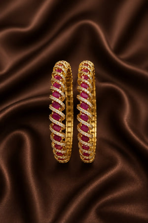 Stunning Pink stone Spiral Bangle Stunning Pink stone Spiral Bangle