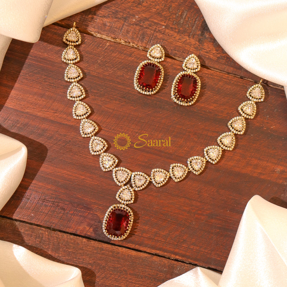 Elegant stone set -Red