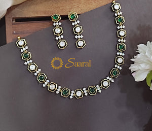 Hexagon shape necklace set