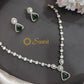 Elegant green stone Pendant set
