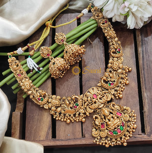 Lakshmi and peacock temple jewelry