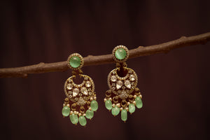EMERALD BEADED DROP EARRING