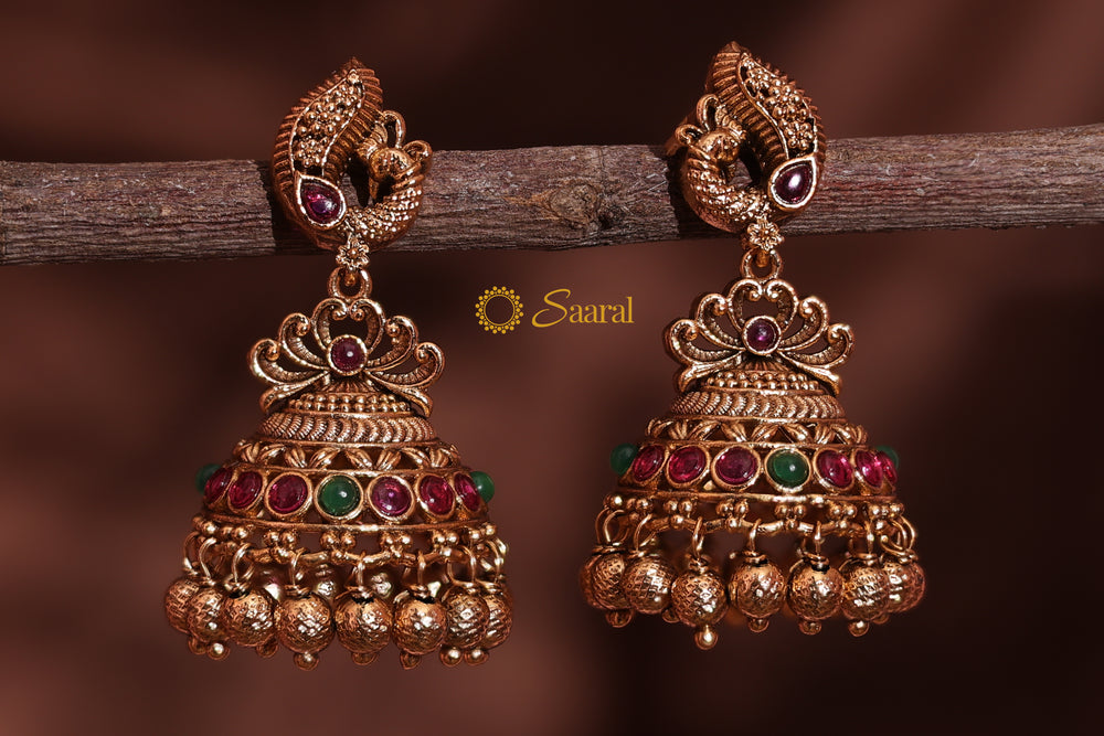 JUMKA WITH PEACOCK DESIGN