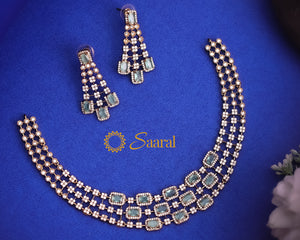 THREE Layer necklace with stone
