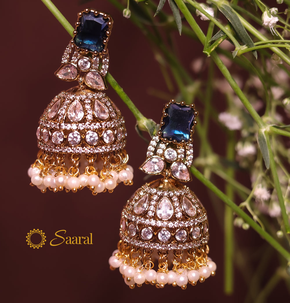 TEAL BLUE NON IDOL JHUMKA