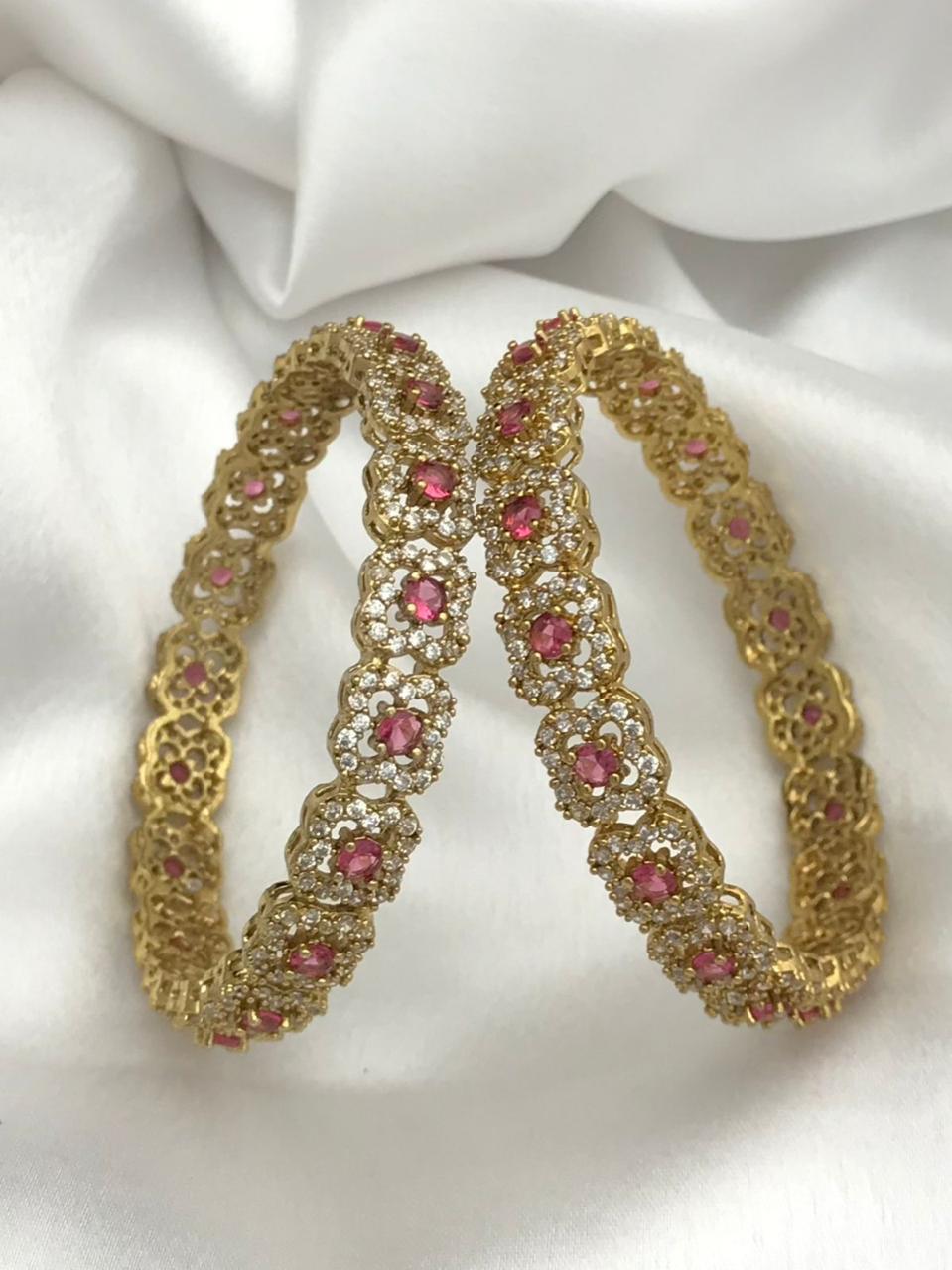 Elegant RED Stone AD Bangle