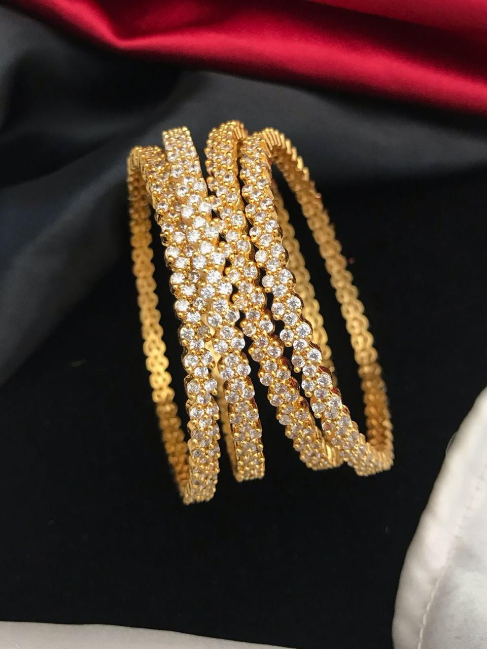 TRADITIONAL WHITE STONE BANGLE