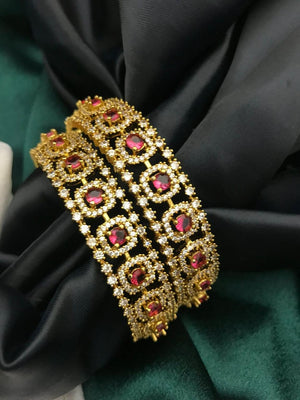 Square patten RUBY stone Bangle
