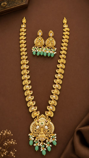 GORGEOUS Bridal Haram with Green Beads