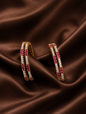 Ruby  with white STONE Bangle