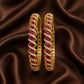 Stunning Pink stone Spiral Bangle