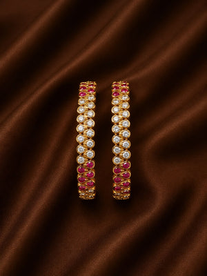 Traditional Stone Bangle with ruby and white  Stone